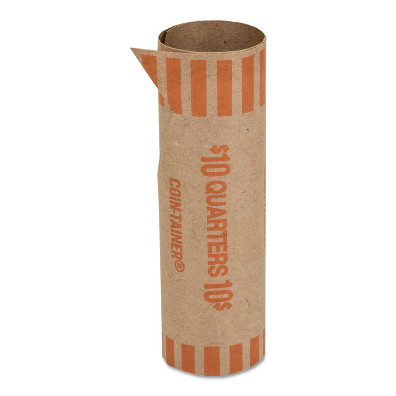 MMF INDUSTRIES Preformed Tubular Coin Wrappers, Quarters, 10, 1,000